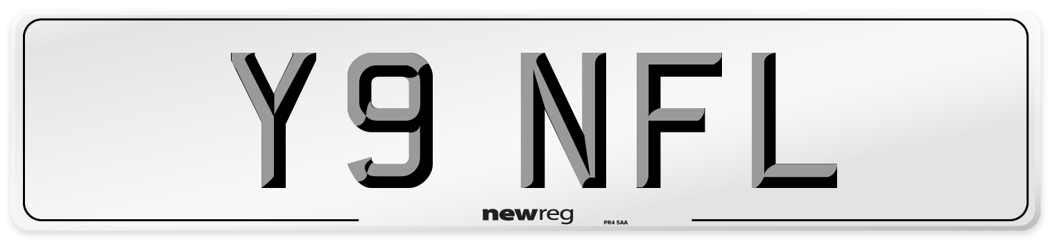Y9 NFL Number Plate from New Reg